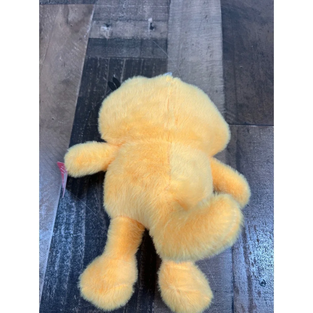 Garfield Inspired Yellow Plush Toy Fuzzy Stuffed Animal Bored Expression New
